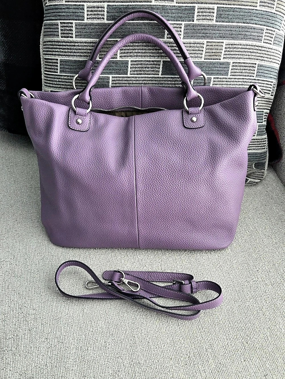 Kattee Purple Tote Bag With Strap Like New